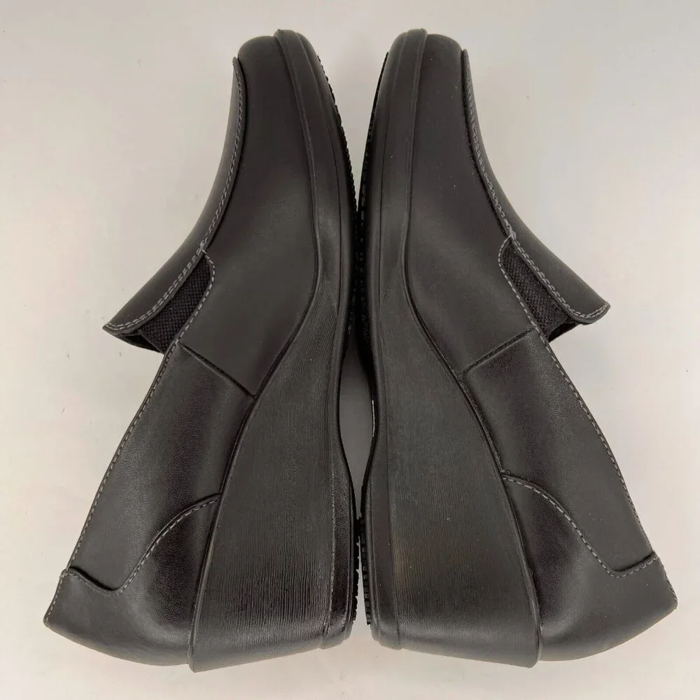 Dr. Scholls Womens 36120076 Black Gel Cushion Leather Size 7 Slip-On Shoes